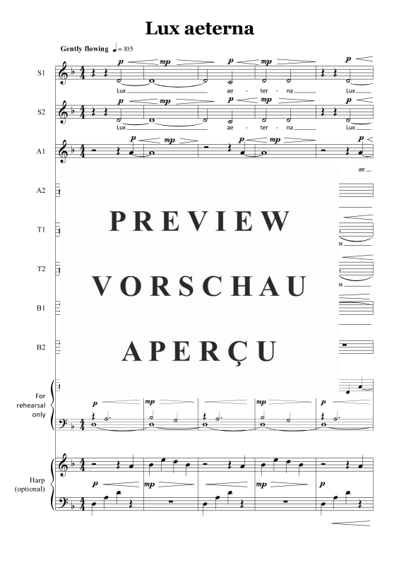 Product gallery: Page 5 of 11 Lux Aeterna, , Mixed Choir 8-Part - Harp Opt.