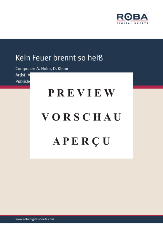 Product gallery: Page 2 of 4 Kein Feuer brennt so heiß , , Piano and Voice