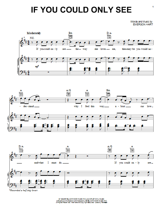 Produktgalerie: Seite 1 von 1 If You Could Only See, Tonic, Gesang, Gitarre, Klavier
