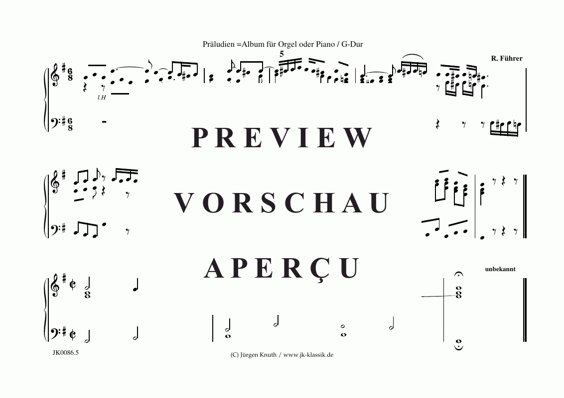 Product gallery: Page 6 of 11 Präludien G-Dur , , (organ/piano solo)