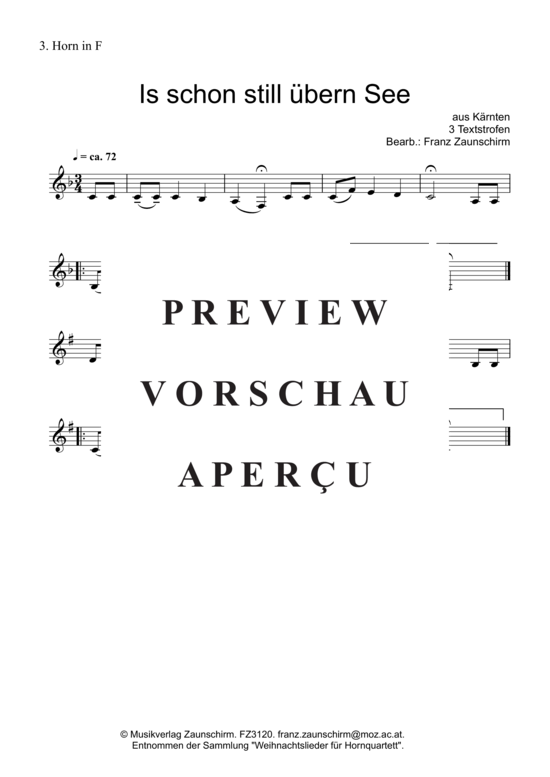 gallery: Is schon still übern See , , (Horn-Quartett)