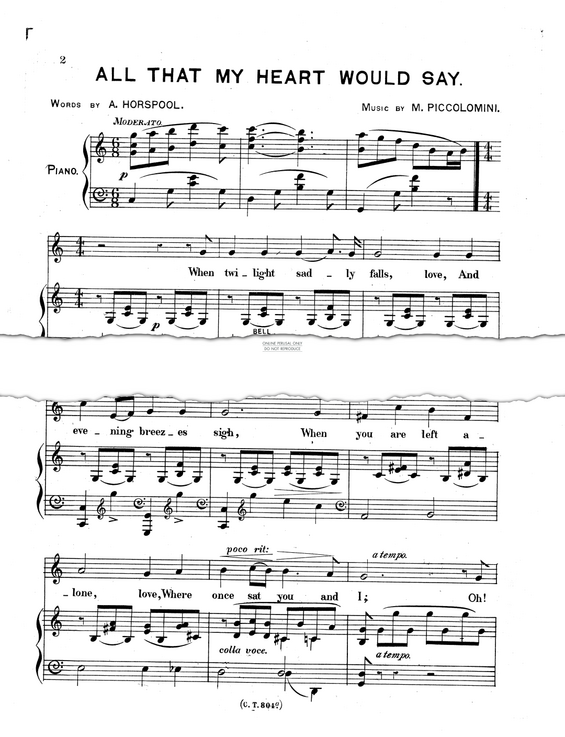 Produktgalerie: Seite 1 von 1 All That My Heart Would Say, M. Piccolomini, Gesang, Klavier