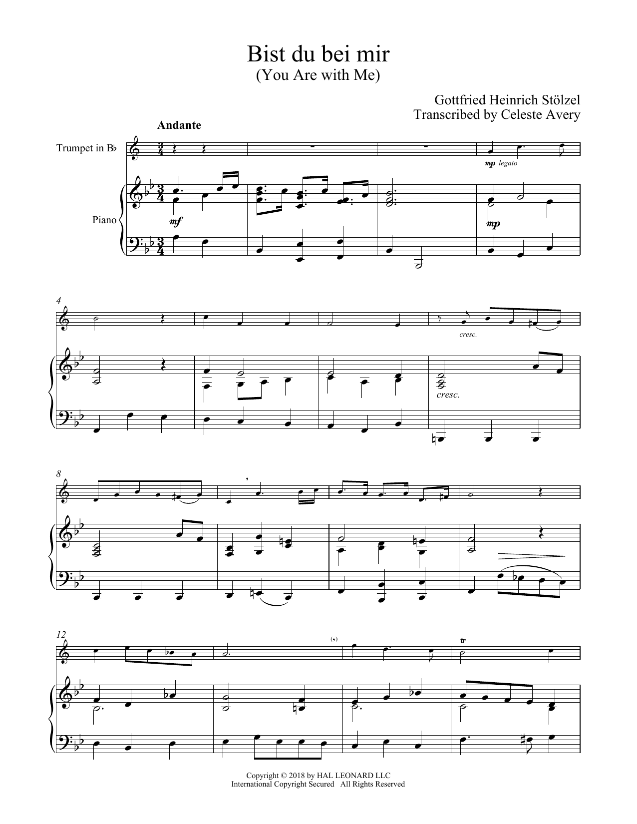 Produktgalerie: Seite 1 von 1 Bist du bei mir (You Are With Me), Johann Sebastian Bach, Horn, Klavier