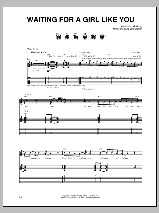 Product gallery: Page 1 of 1 Waiting For A Girl Like You, Foreigner