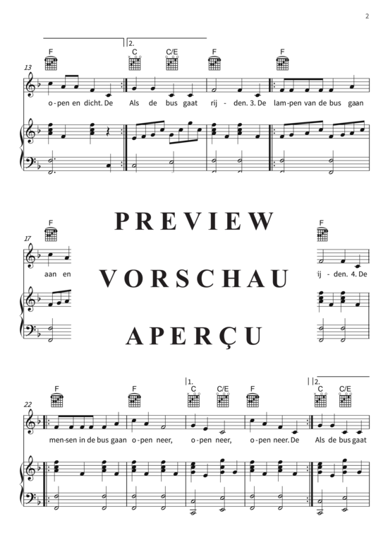 Produktgalerie: Seite 5 von 8 De Wielen Van De Bus, , (Gesang + Klavier, Gitarre)