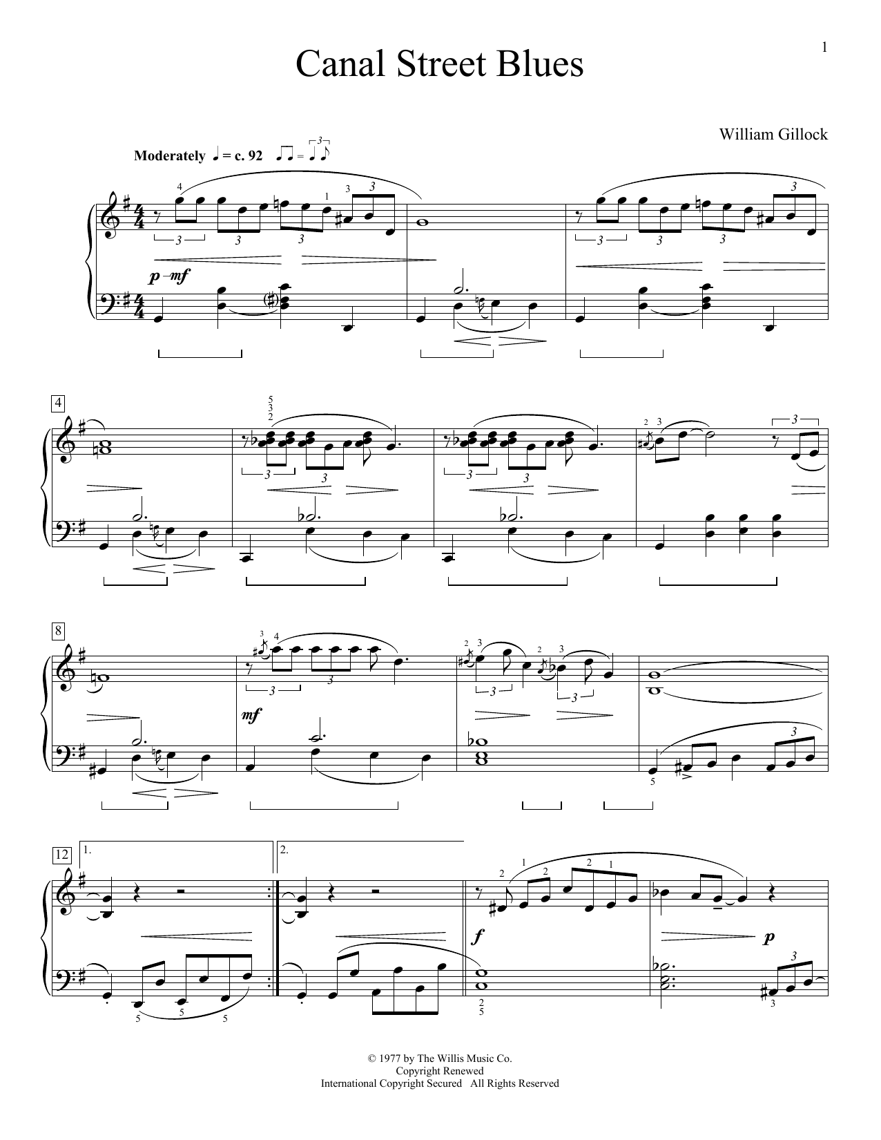 Produktgalerie: Seite 1 von 1 Canal Street Blues, William Gillock, Klavier