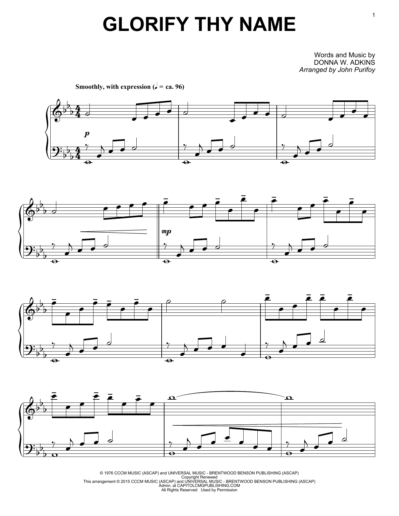 Produktbild zu: Glorify Thy Name (arr. John Purifoy)