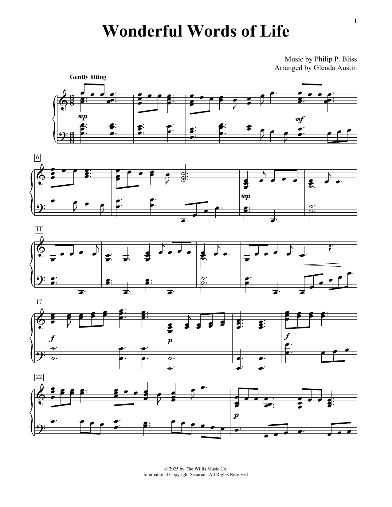 Produktbild zu: Wonderful Words Of Life (arr. Glenda Austin)