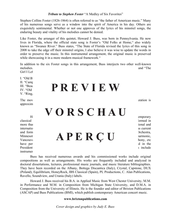 Produktgalerie: Seite 3 von 21 Tribute to Stephen Foster , , (Blechbläserquintett)