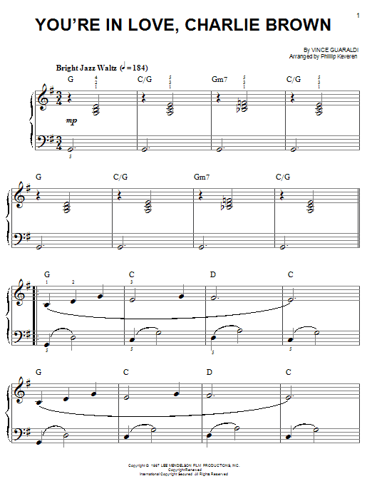 Product picture to: You're In Love, Charlie Brown (arr. Phillip Keveren)