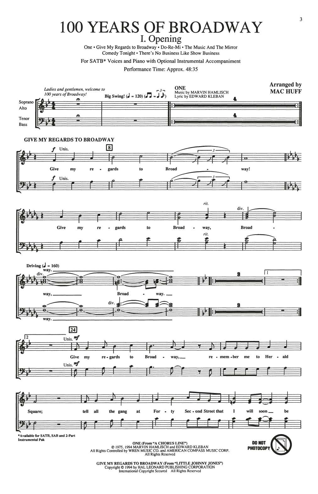 Produktgalerie: Seite 1 von 1 100 Years of Broadway (Medley) (Singer's Edition), Mac Huff, Chor