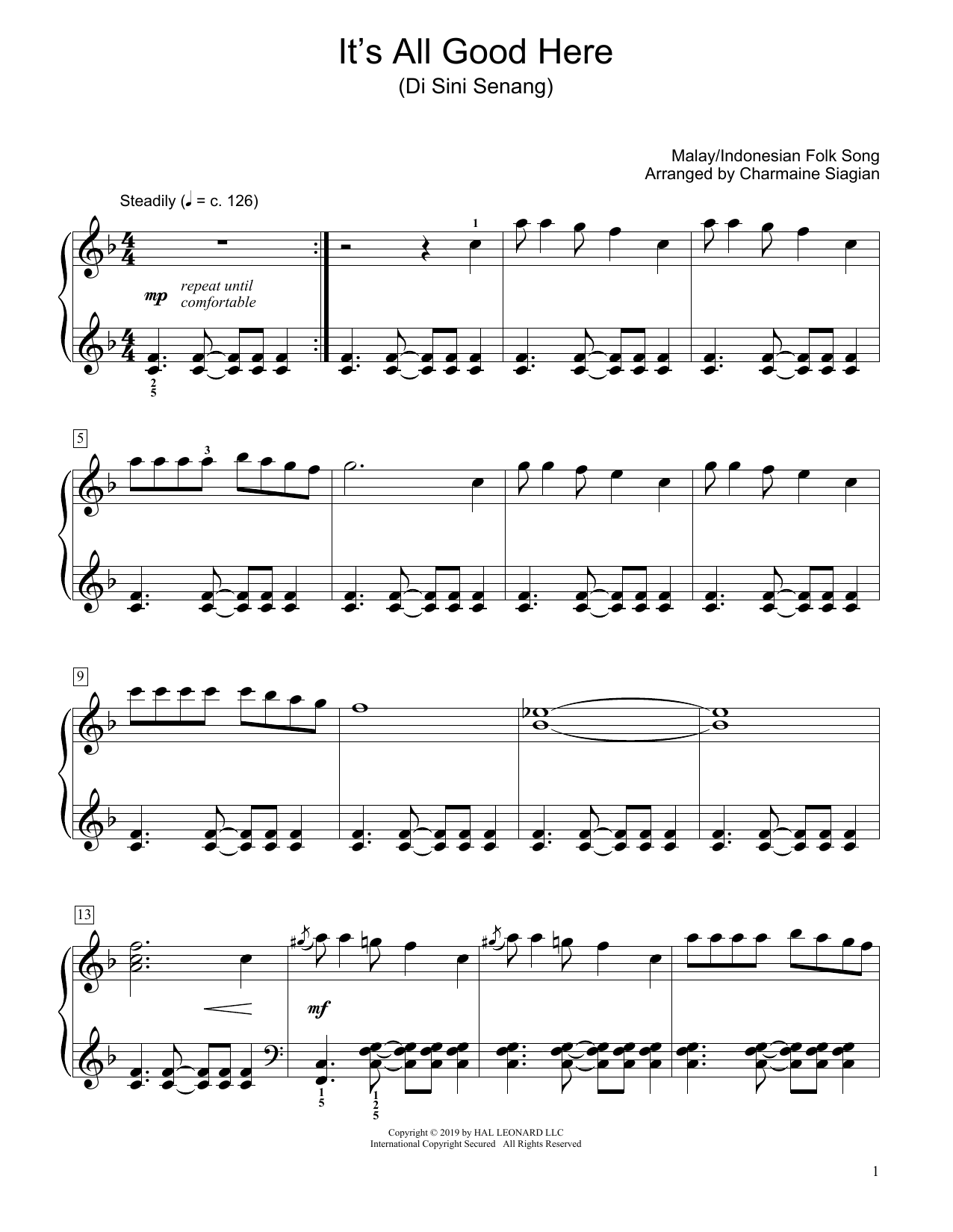 Product picture to: It's All Good Here (Di Sini Senang) (arr. Charmaine Siagian)