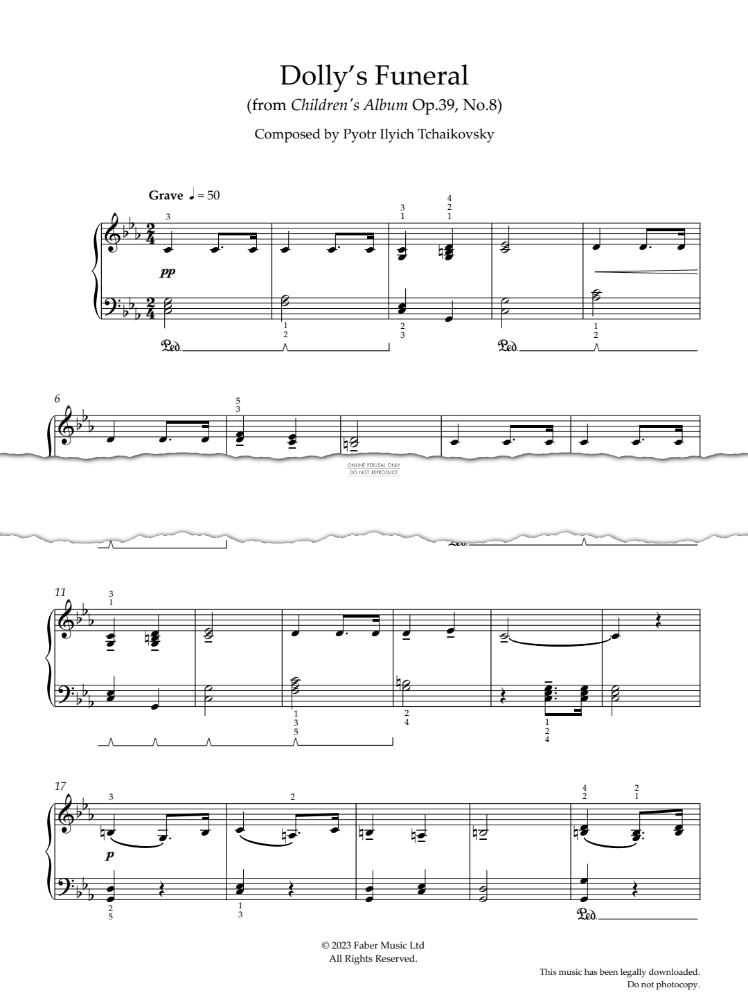 Produktbild zu: Dolly's Funeral (from Children's Album Op.39, No.8)