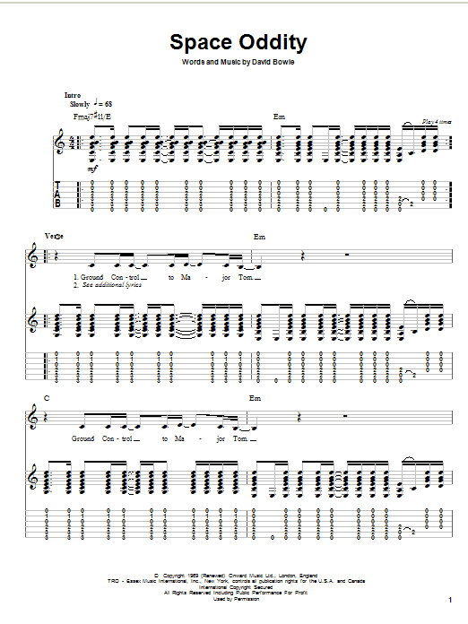 Produktgalerie: Seite 1 von 1 Space Oddity, David Bowie, Gitarre