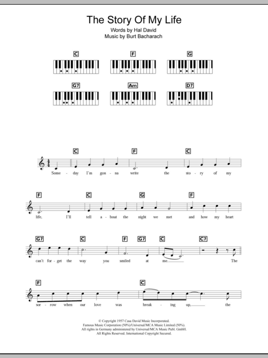 Product gallery: Page 1 of 1 The Story Of My Life, Burt Bacharach