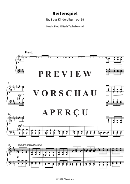 Produktgalerie: Seite 4 von 5 Reitenspiel - Nr. 3 aus Kinderalbum op. 39 , , Klavier Solo