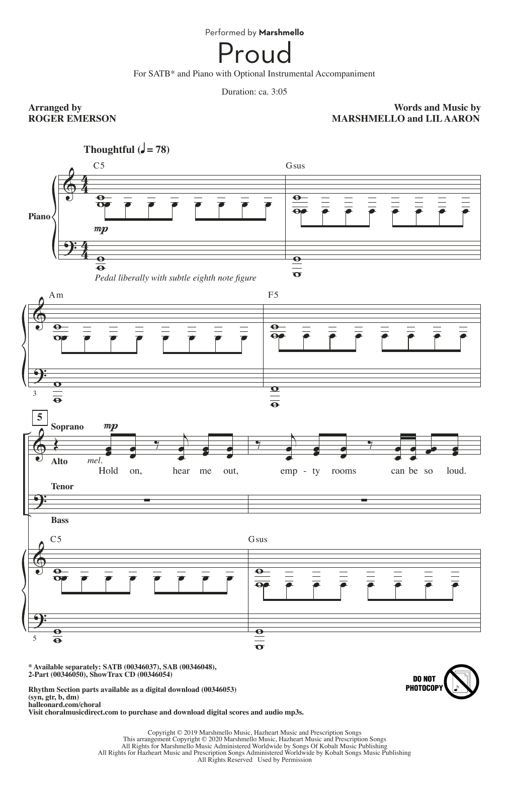 Produktgalerie: Seite 1 von 1 Proud (arr. Roger Emerson), Marshmello, Chor