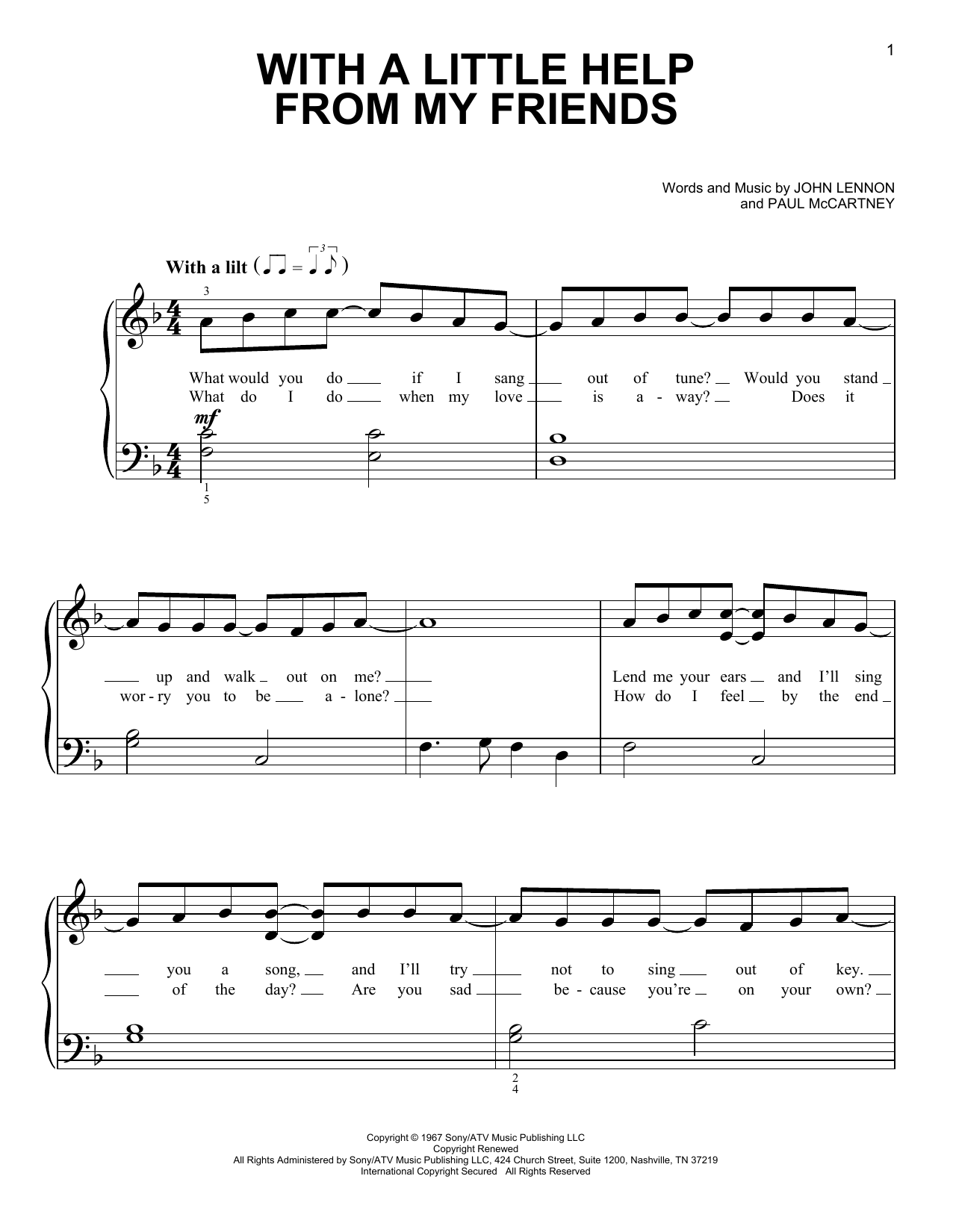 Produktgalerie: Seite 1 von 1 With A Little Help From My Friends, The Beatles, Klavier