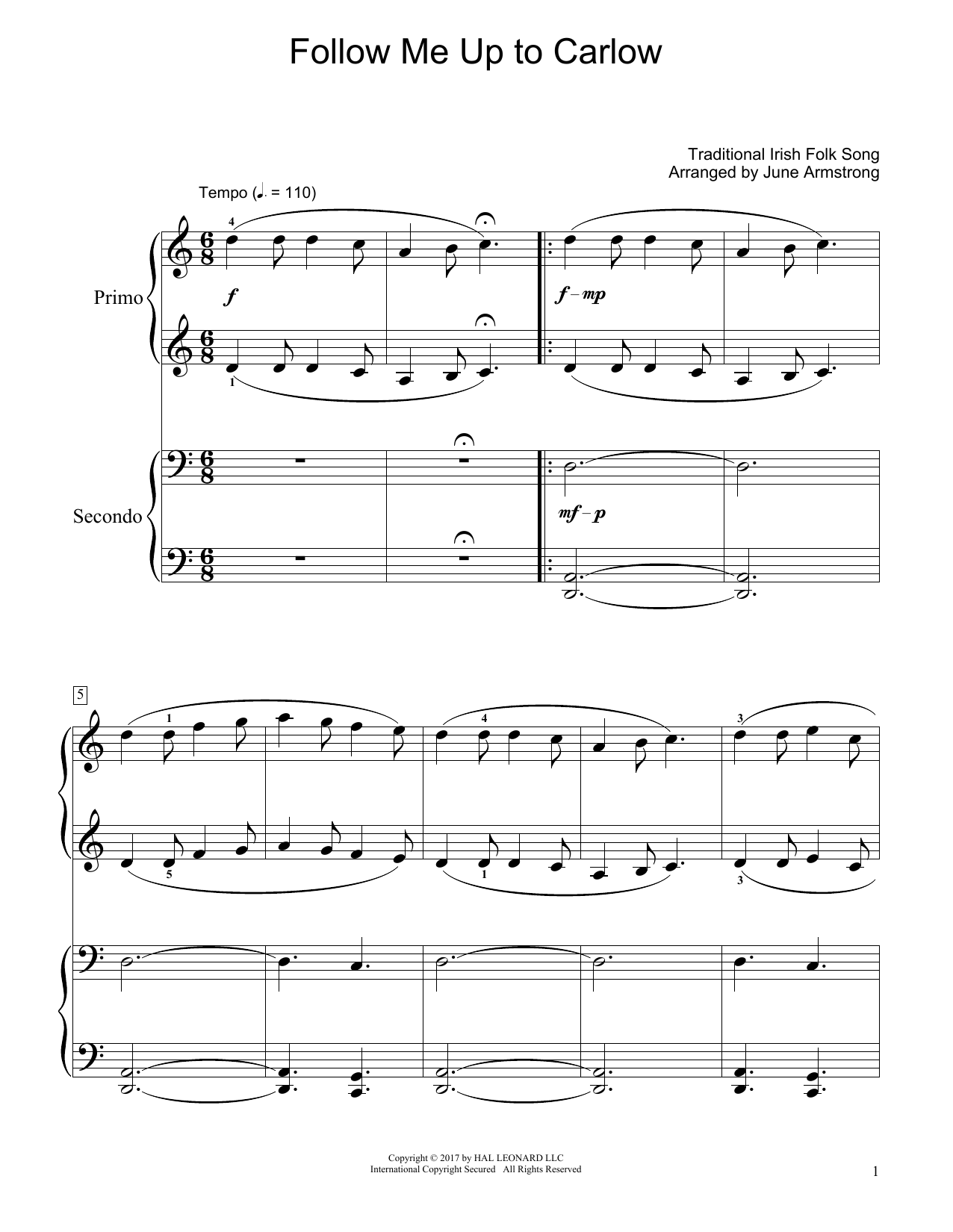 Produktbild zu: Follow Me Up To Carlow (arr. June Armstrong)