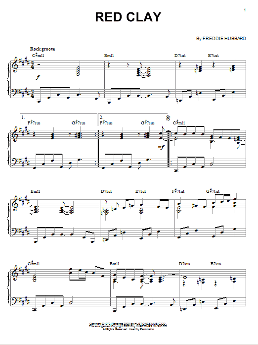 Product gallery: Page 1 of 1 Red Clay (arr. Brent Edstrom), Freddie Hubbard