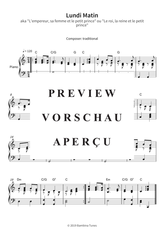 Produktbild zu: Lundi Matin - aka L´empereur, sa femme et le petit prince ou Le roi, la reine et le petit prince traditional