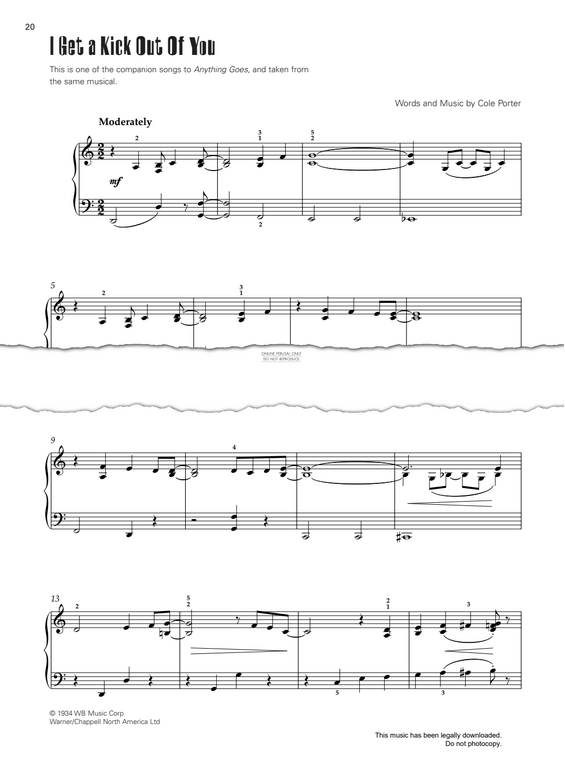 Produktgalerie: Seite 1 von 1 I Get A Kick Out Of You, Cole Porter, Klavier