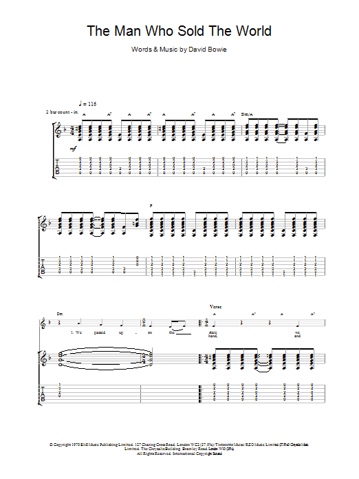 Produktgalerie: Seite 1 von 1 The Man Who Sold The World, David Bowie, Gitarre