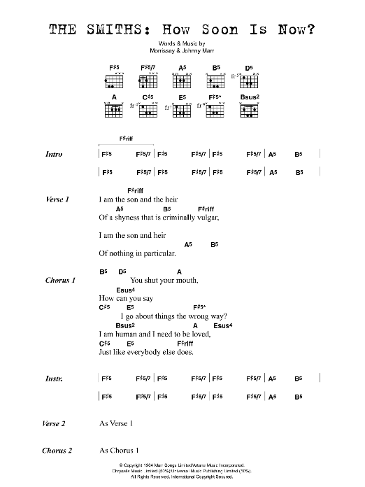 Produktgalerie: Seite 1 von 1 How Soon Is Now?, The Smiths, Gitarre
