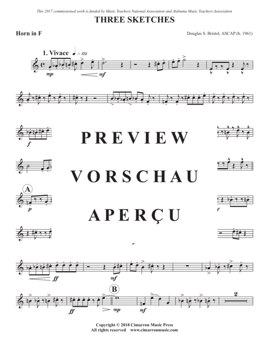Produktgalerie: Seite 21 von 21 Three Sketches , , (Blechbläser Quartett)