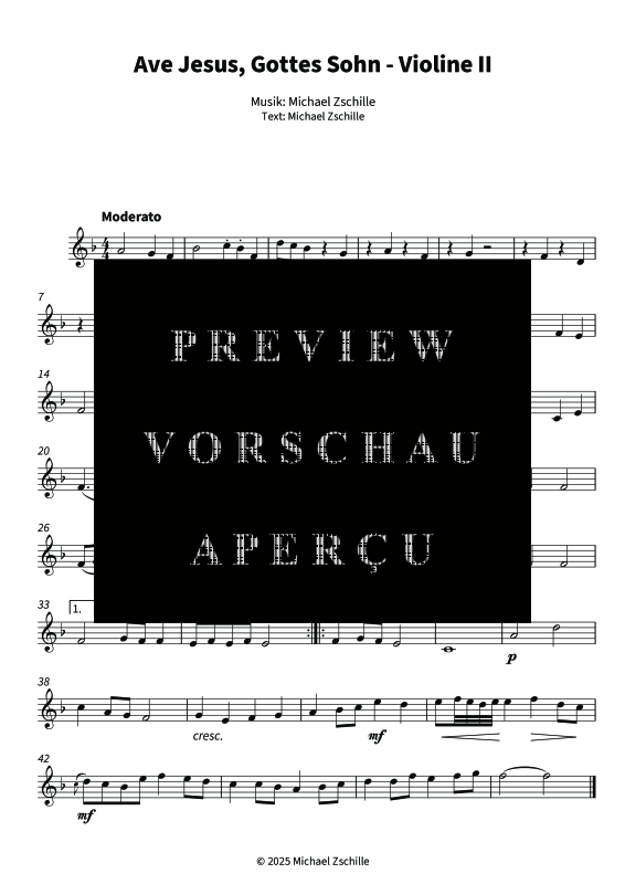 gallery: Ave Jesus, Gottes Sohn, , (Violin 2 single part)