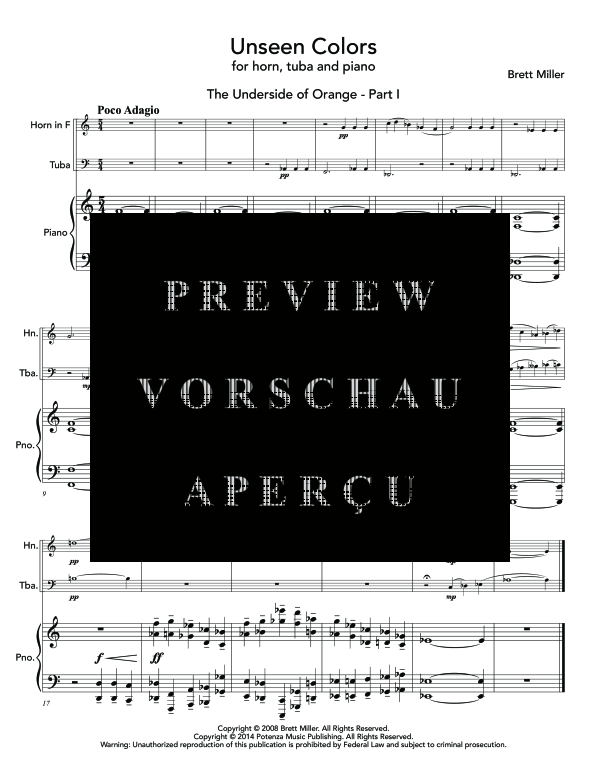 Produktgalerie: Seite 5 von 11 Unseen Colors, , (Horn in F, Tuba und Klavier)