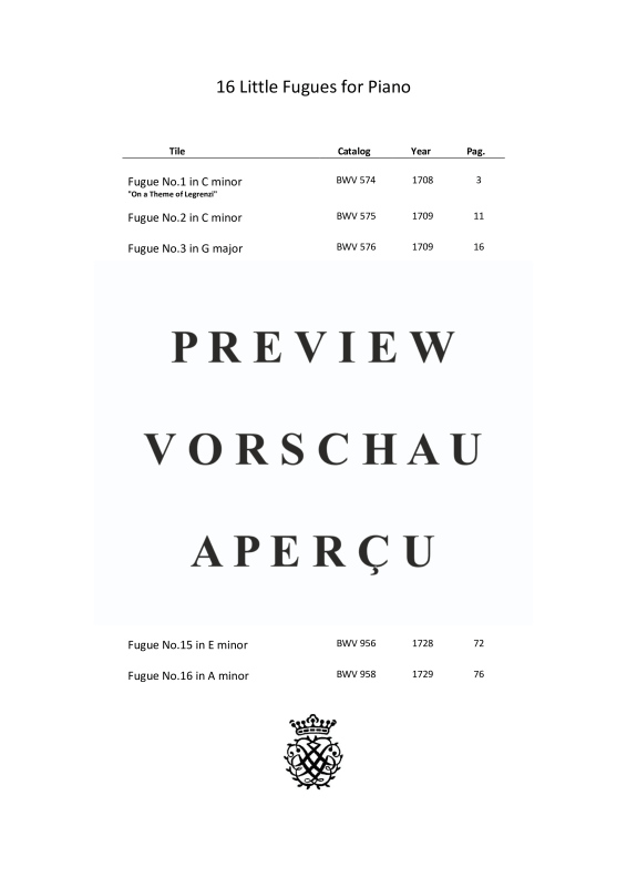 Product gallery: Page 3 of 11 16 Kleine Fugen, , Solo Piano
