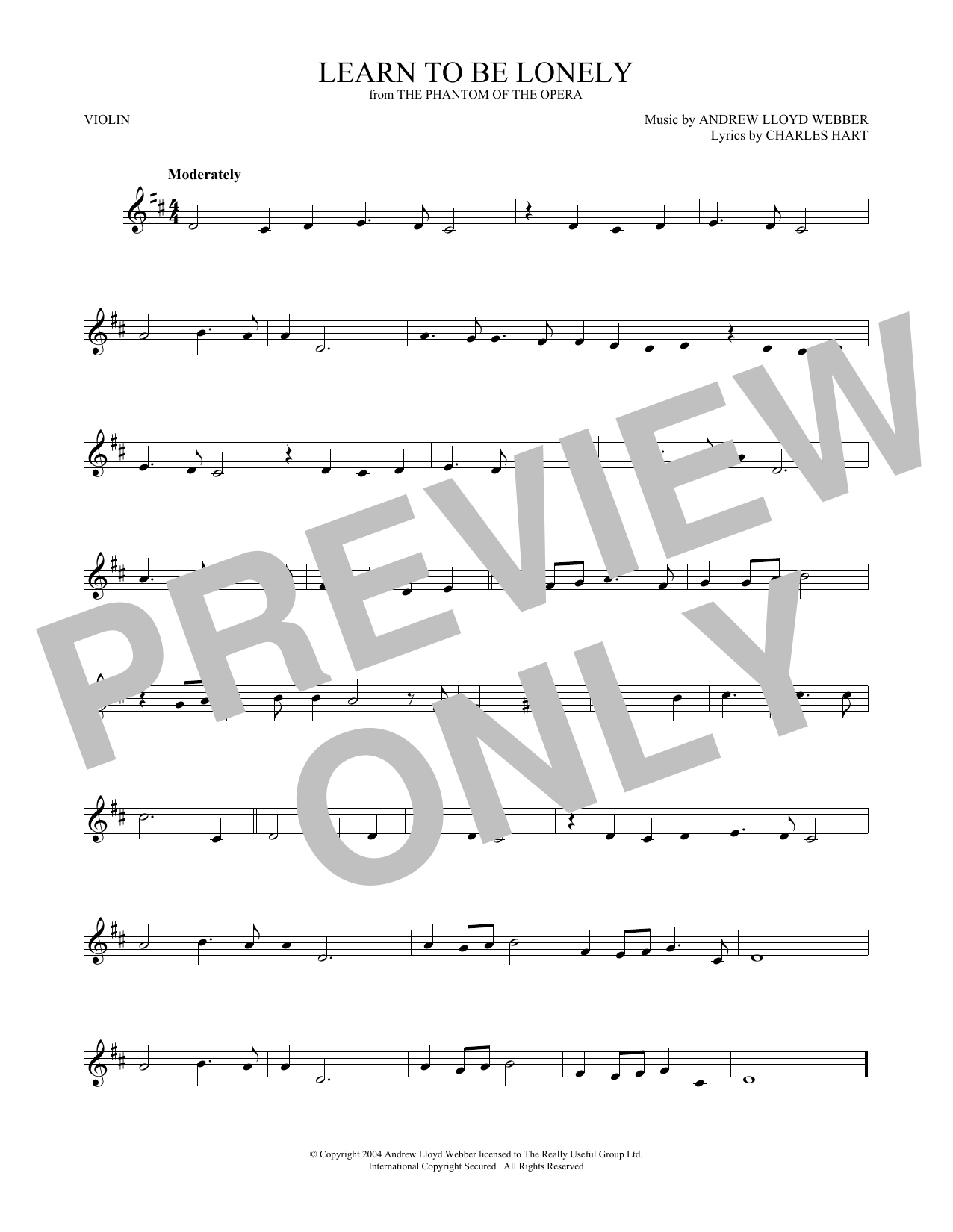 Product gallery: Page 1 of 1 Learn To Be Lonely (from The Phantom Of The Opera), Andrew Lloyd Webber
