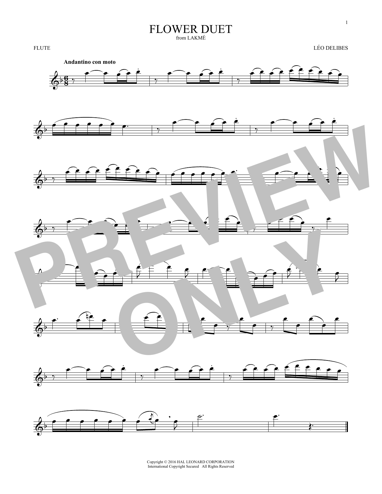 Product gallery: Page 1 of 1 Flower Duet, Léo Delibes