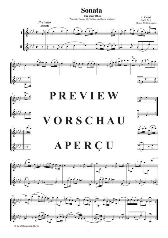 Product gallery: Page 2 of 6 Sonate für zwei Oboen op.2 Nr.1, , 