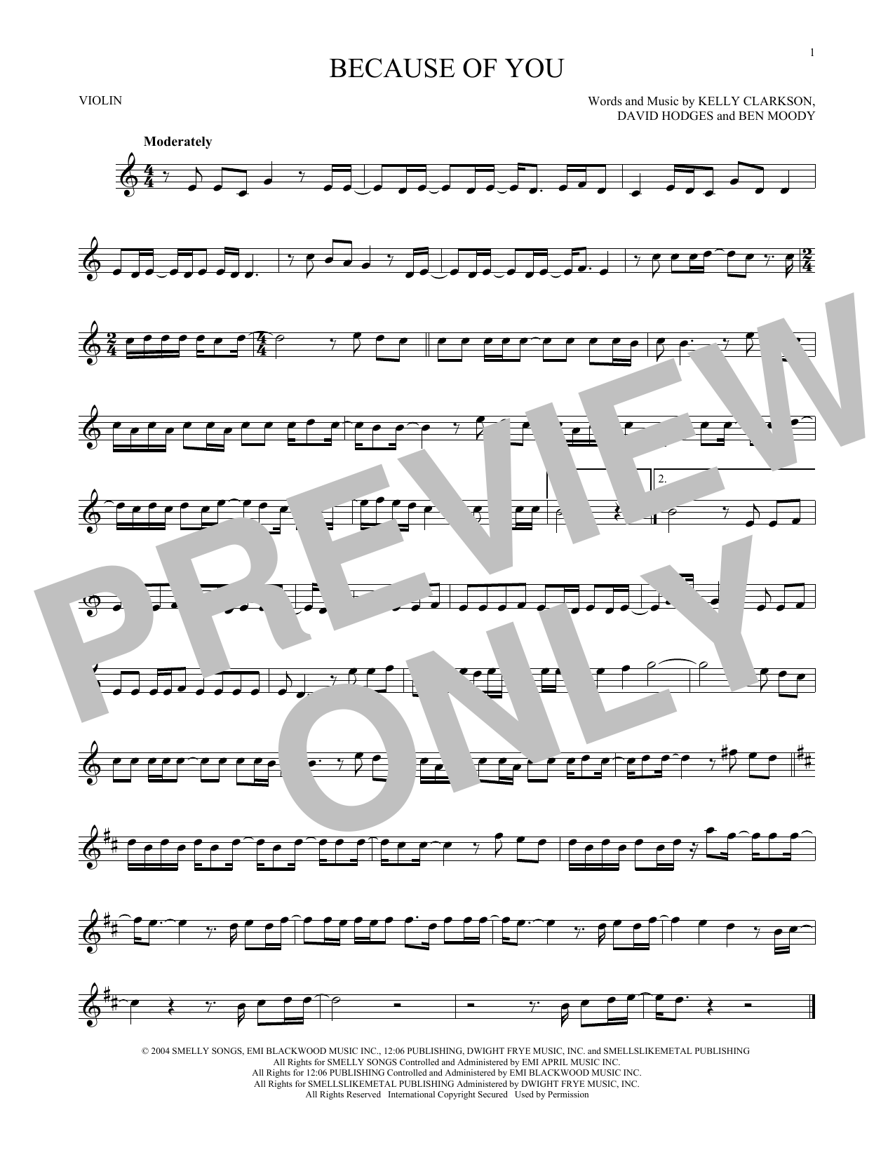 Product gallery: Page 1 of 1 Because Of You, Kelly Clarkson