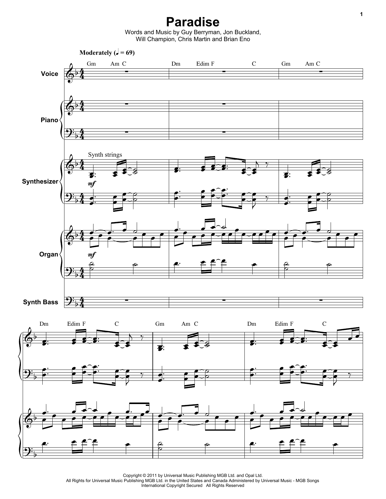 Product gallery: Page 1 of 1 Paradise, Coldplay