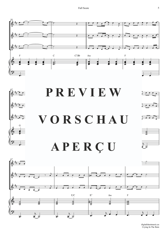 Produktgalerie: Seite 6 von 11 Crying In The Rain, A-Ha, (Klarinetten Trio + Klavier)