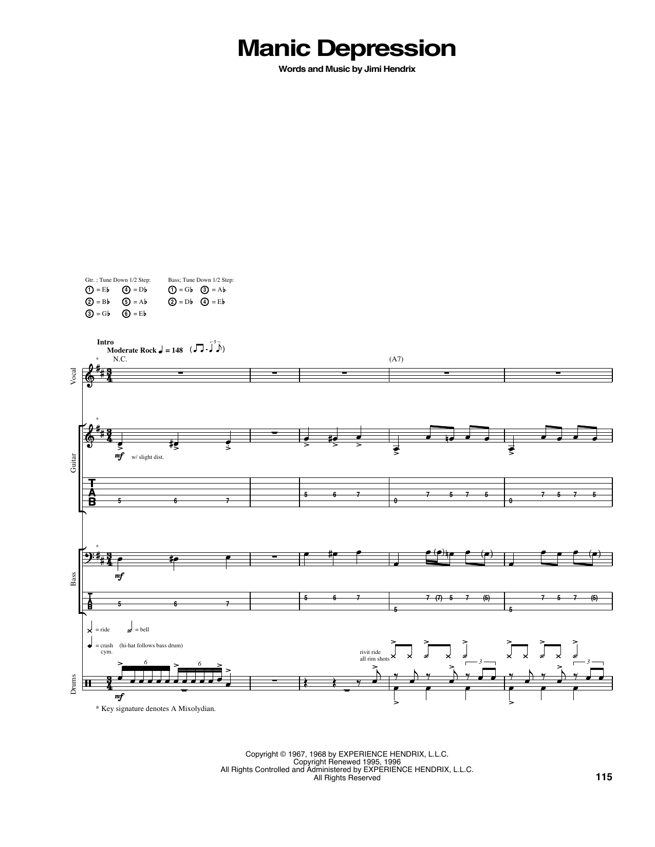 Product gallery: Page 1 of 1 Manic Depression, Jimi Hendrix