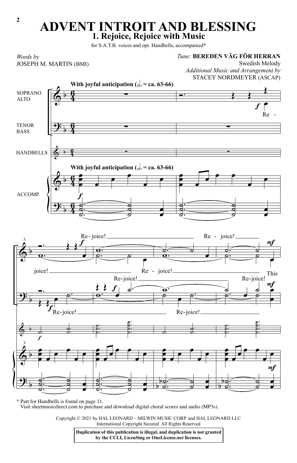 Produktbild zu: Advent Introit And Blessing (arr. Stacey Nordmeyer)