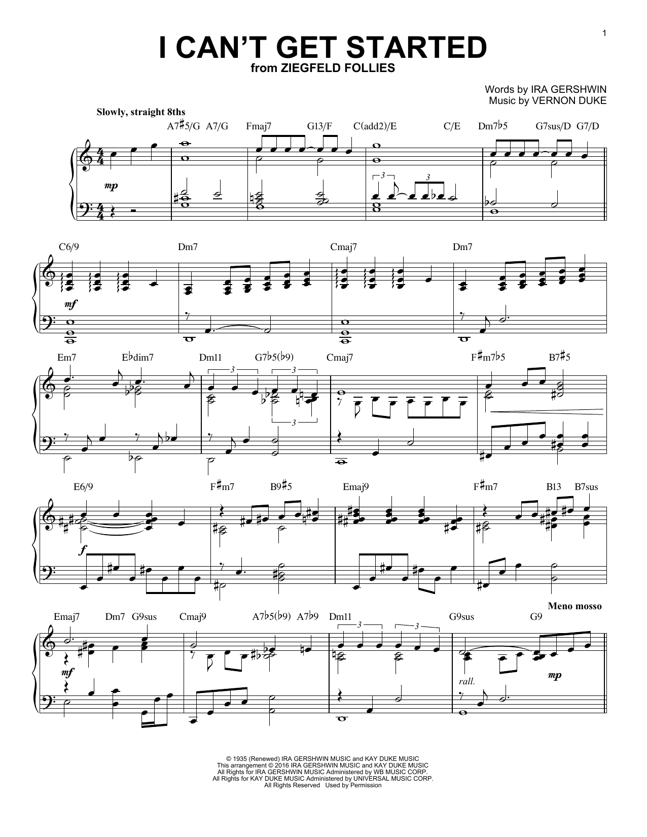 Product gallery: Page 1 of 1 I Can't Get Started (arr. Brent Edstrom), Ira Gershwin