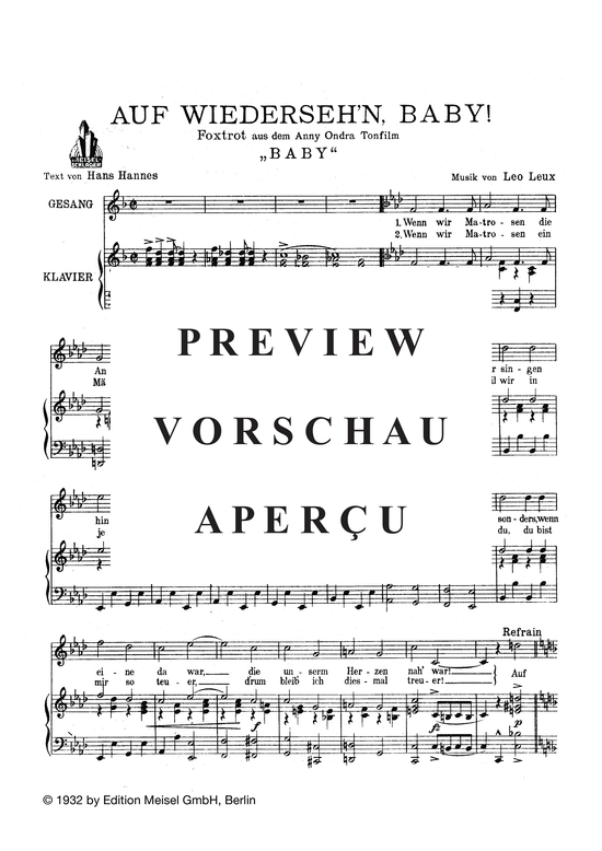 Produktgalerie: Seite 3 von 3 Auf Wiedersehn, Baby, , Klavier und Gesang