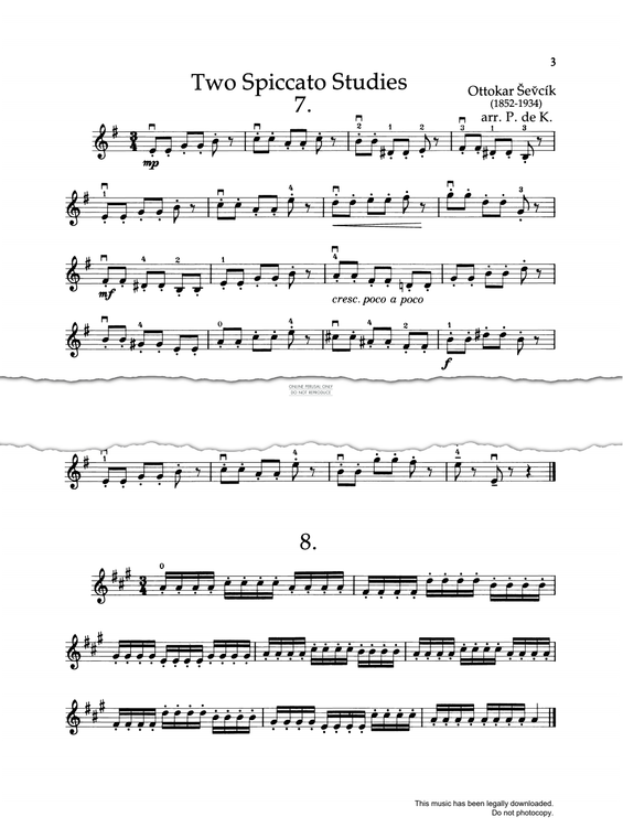 Product gallery: Page 1 of 1 Two Spiccato Studies, Otakar Sevcik
