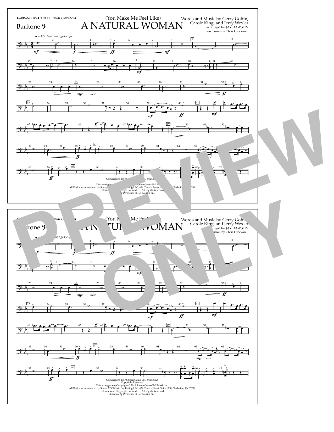 Product picture to: (You Make Me Feel Like) A Natural Woman (arr. Jay Dawson) - Baritone B.C.