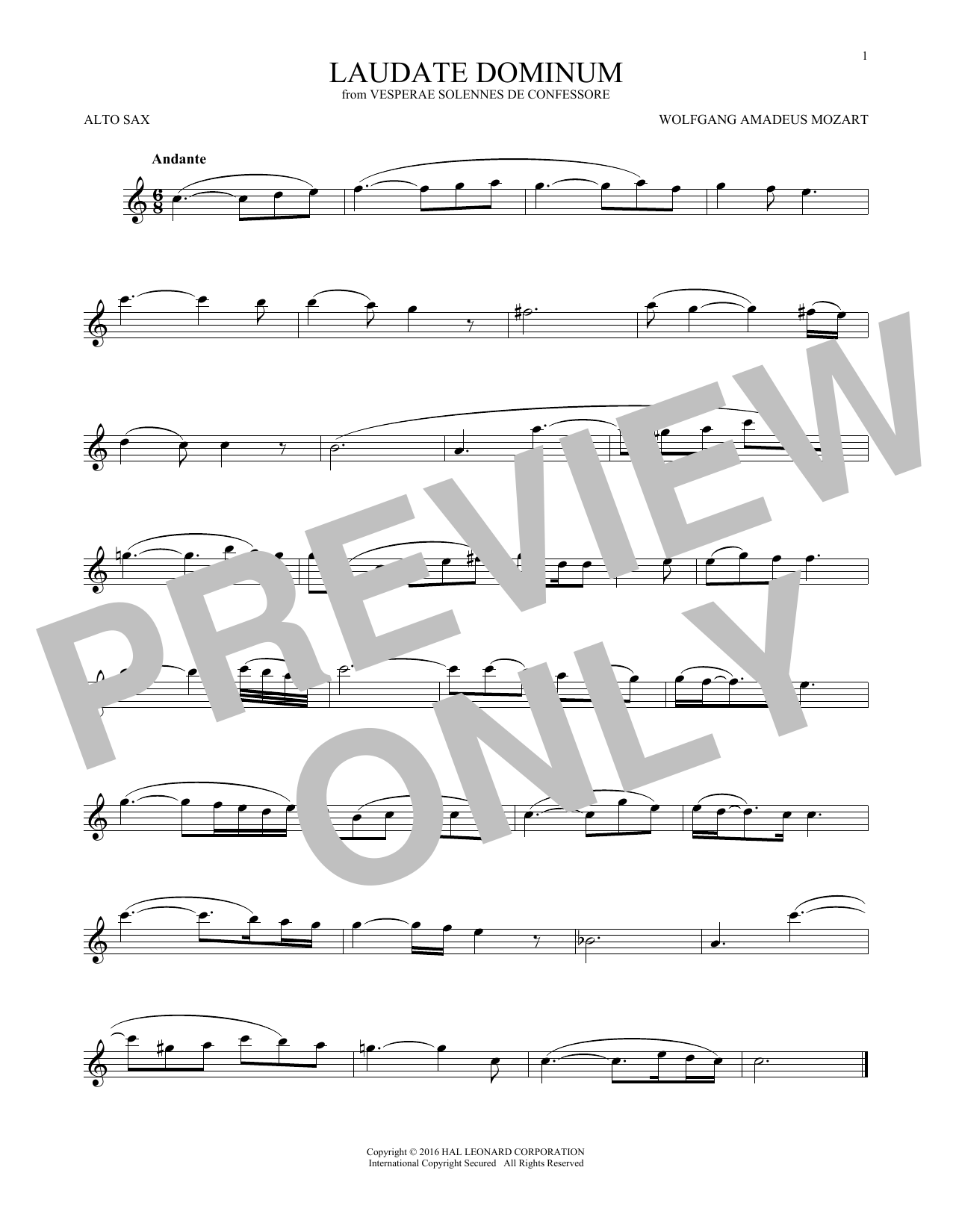 Product gallery: Page 1 of 1 Laudate Dominum, Wolfgang Amadeus Mozart