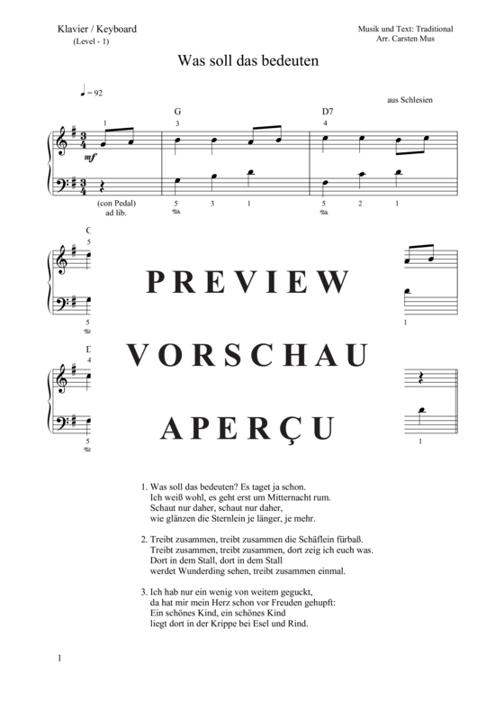 Product gallery: Page 2 of 3 Was soll das bedeuten (Level - 1) , , Piano Solo