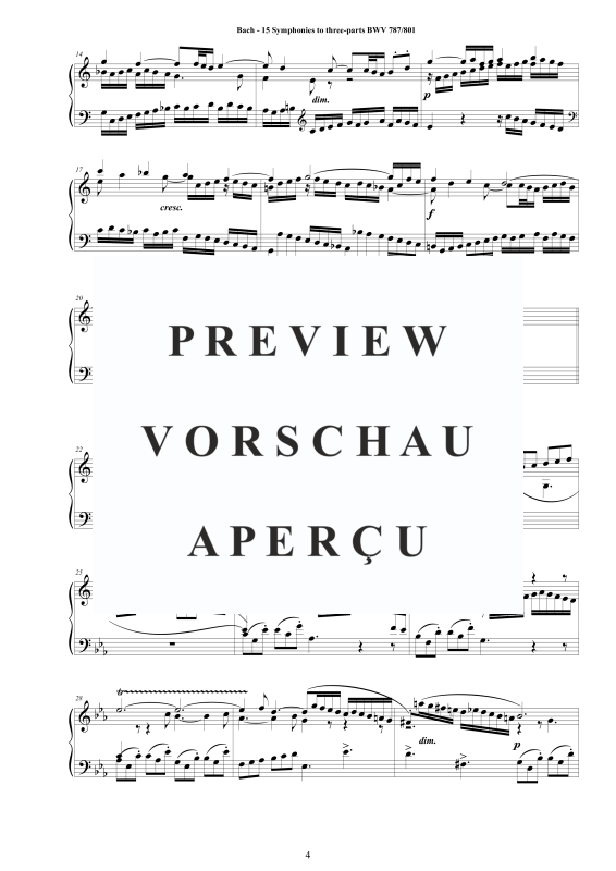 Produktgalerie: Seite 5 von 11 15 Symphonien zu drei Stimmen, , Klavier Solo - aus dem Klavierbüchlein von Wilhelm Friedemann Bach