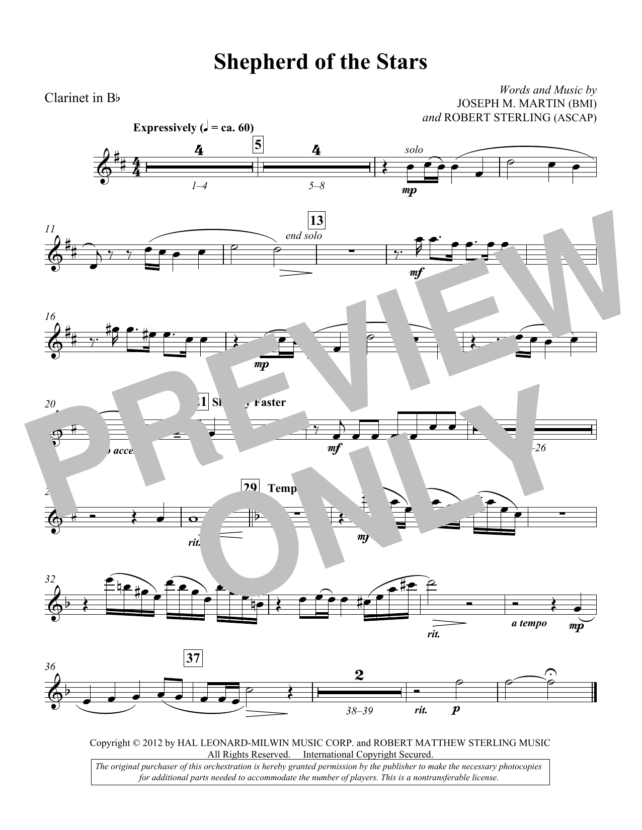 Product picture to: Shepherd Of The Stars - Clarinet