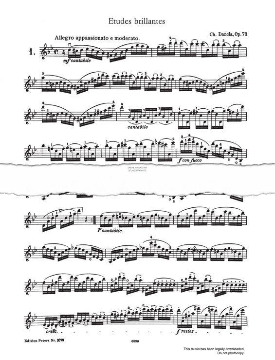 Produktgalerie: Seite 1 von 1 Etude 1 Allegro appassionato e moderato (from 'Etudes Brilliantes Op.73'), Charles Dancla, Violine