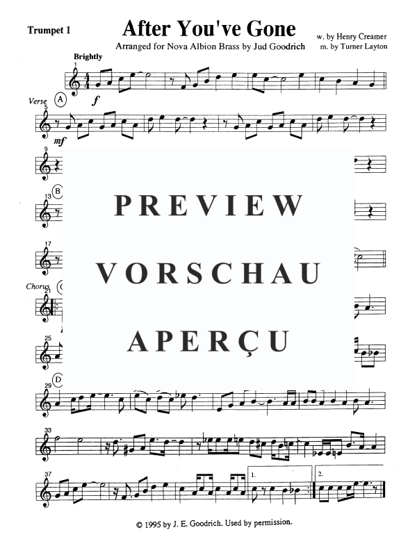 Produktgalerie: Seite 6 von 11 After You've Gone, , Blechbläser Quintett